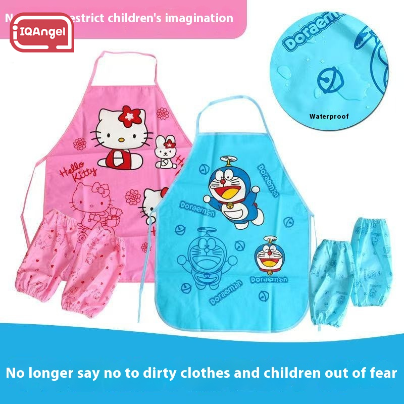 IQAngel đáng yêu cho trẻ em Tạp dề không thấm nước cho nghệ thuật, Sơn & nấu ăn bảo vệ