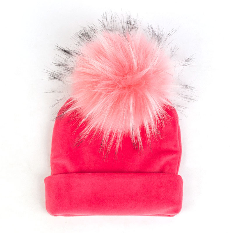 Nbhgy geebro mùa đông warme chế độ niedlichen bé mädchen jungen Samt Beanie hüte Ins solide Weichen diken flanell Babys Kinder giả pelz Pom Pom Túp lều mkjiu