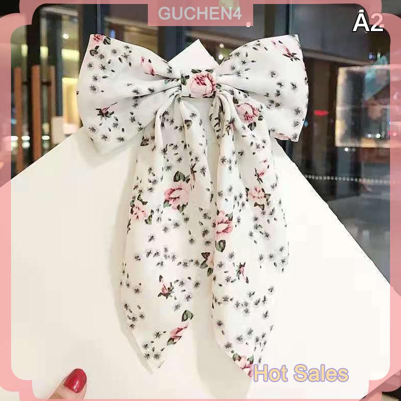 GUCHEN4🎀 Nơ Kẹp tóc nơ thời trang phong cách Hàn Quốc nơ lớn ruy băng buộc tóc nhỏ hoa tươi kẹp tóc 