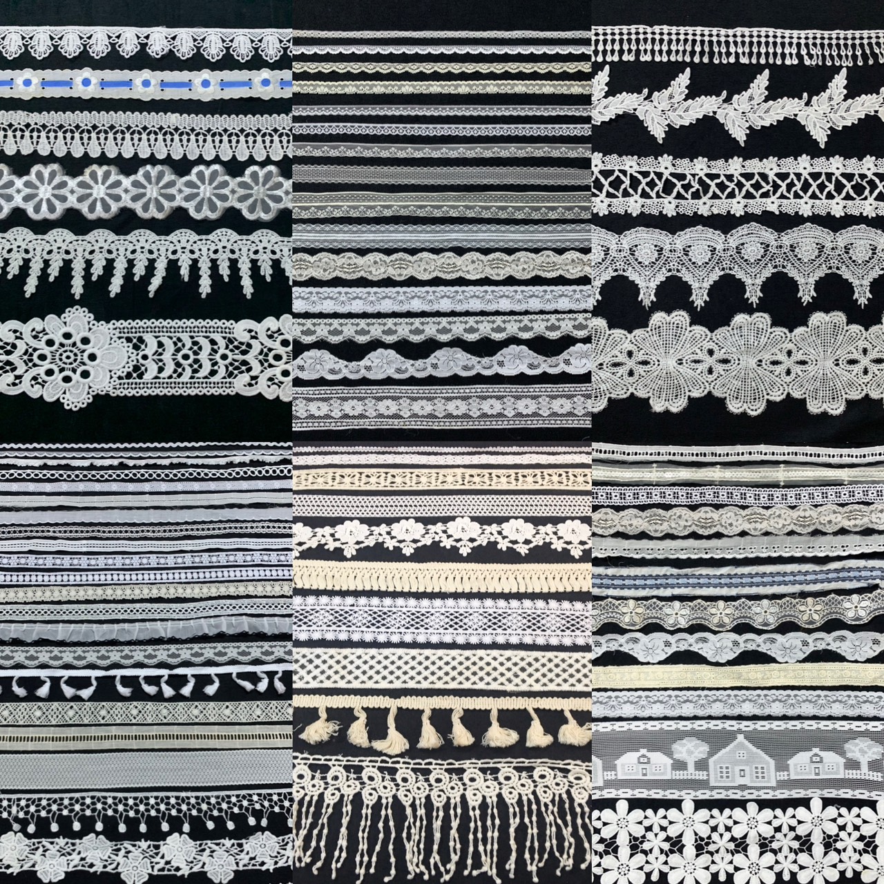 Ren viền trang trí quần áo, ren chỉ thêu ren viền phụ kiện đồ handmade khăn bàn xinh xắn, ren viền t