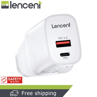 LENCENT 18W PD Type C USB C Plug Charger with Quick Charger 3.0 Fast Charger Adapter for iPhone 11/11 Pro/11 Pro Max/XR/XS/X, iPad Pro, Galaxy S10/S9, Pixel 3/2, Huawei P20/P30 and More