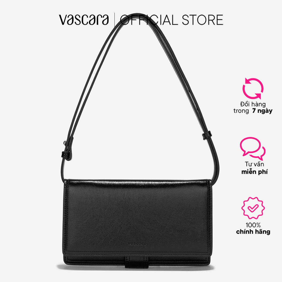  Vascara Clutch Nắp Gập Hiệu Ứng Tráng Gương - CLU 0131 