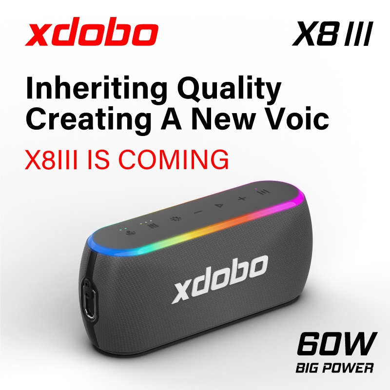 Xdobo X8III ลําโพงซับวูฟเฟอร์บลูทูธไร้สาย 60w แฮนด์ฟรี แบบพกพา พร้อมไฟ RGB ราคา 1,080 บาท*ส่งฟรี