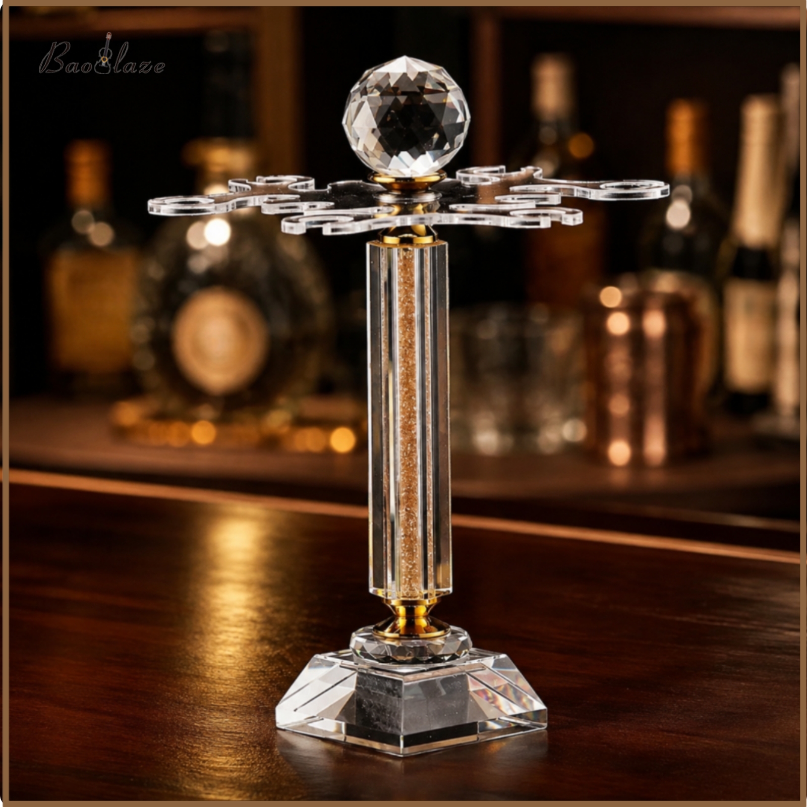 เครื่องครัวและอุปกรณ์บนโต๊ะอาหาร Baoblaze Ornate Tabletop Stemware Display Stand Polished Decorative Stemware Rack Sturdy Freestanding Glass Holder Compact for Bar, Cabinet, Entertaining Areas ราคา 3,409 บาท*ส่งฟรี