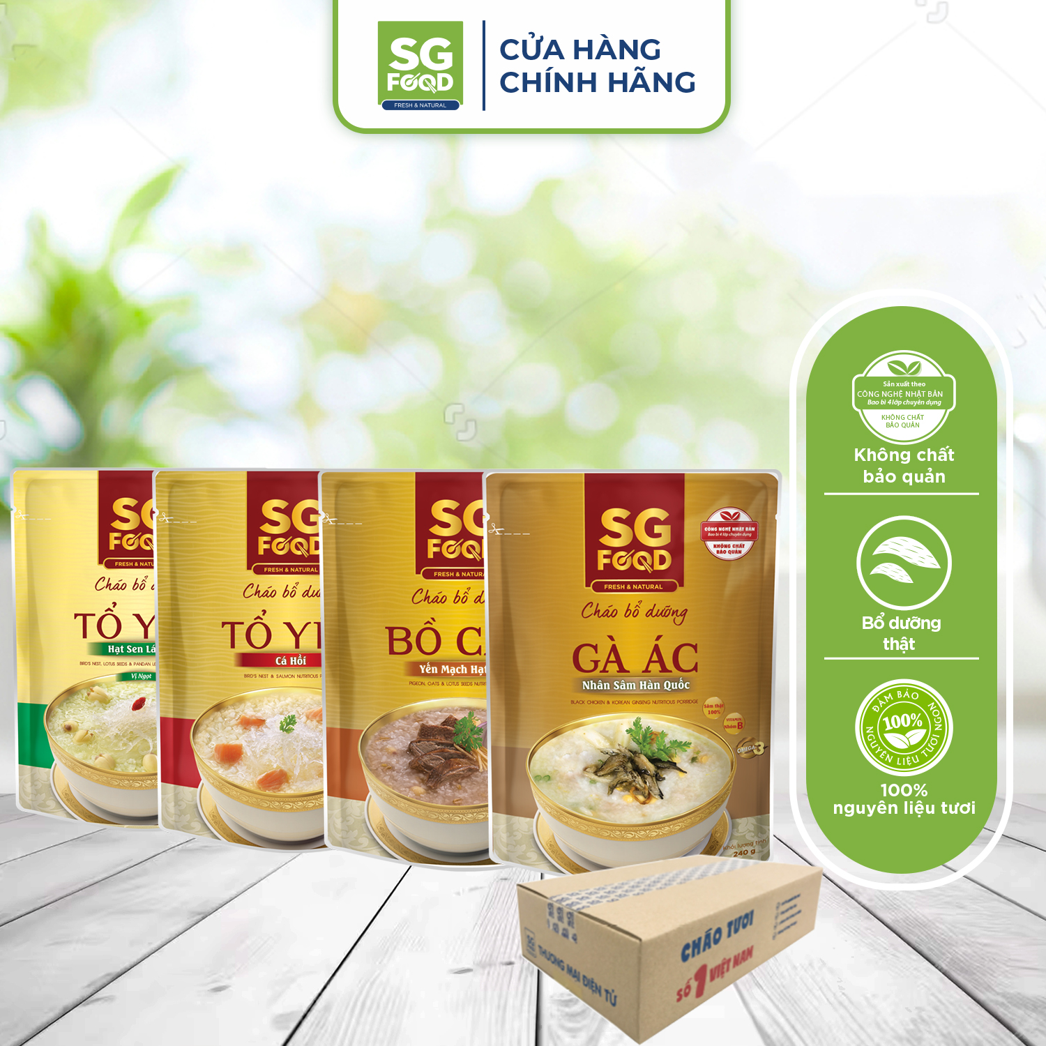 Thùng 30 gói cháo bổ dưỡng sài gòn food mix 6 vị 240g