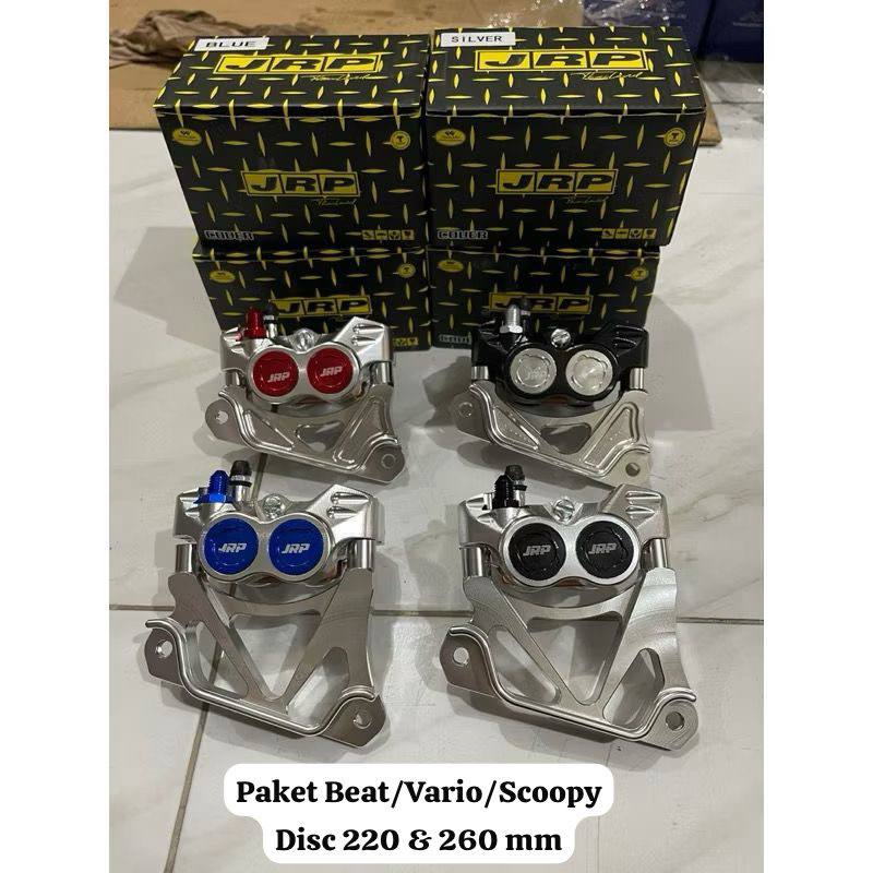 KALIPER FORMULA KIRI JRP FJN + BREKET 220MM 260MM PNP MTR HONDA BEAT SCOPPY VARIO125/150 NEW OLD PNP Harga 119,500 rupiah*Gratis Ongkir