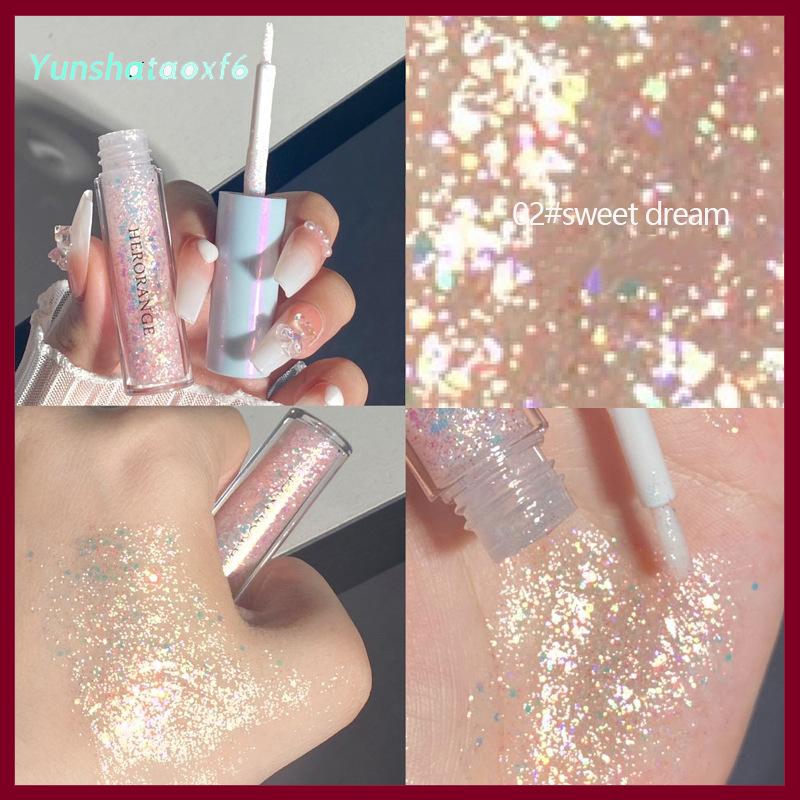 yunshataoxf Herorange long lanh Highlighter lỏng bóng mắt Bút kẻ mắt bền không thấm nước ánh sáng lung linh và tỏa sáng mắt tằm Bút Chì Công cụ làm đẹp - 4