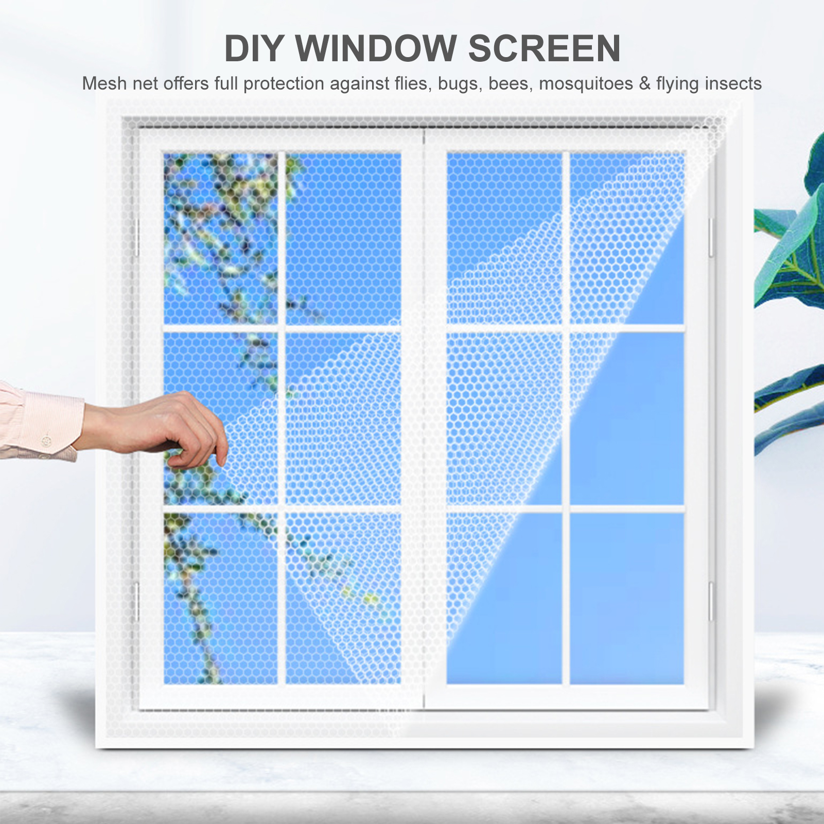 Tự làm cửa sổ màn hình với tự băng dính màn chống muỗi cho Windows lưới ngăn côn trùng muỗi bảo vệ Rèm Lưới 59x78 inch