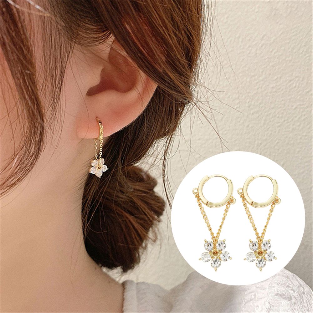 GAYE SPORTS Fashion Flower Zircon Elegant Hoop Earrings Bohemia Drop Earrings Jewelry Gift
