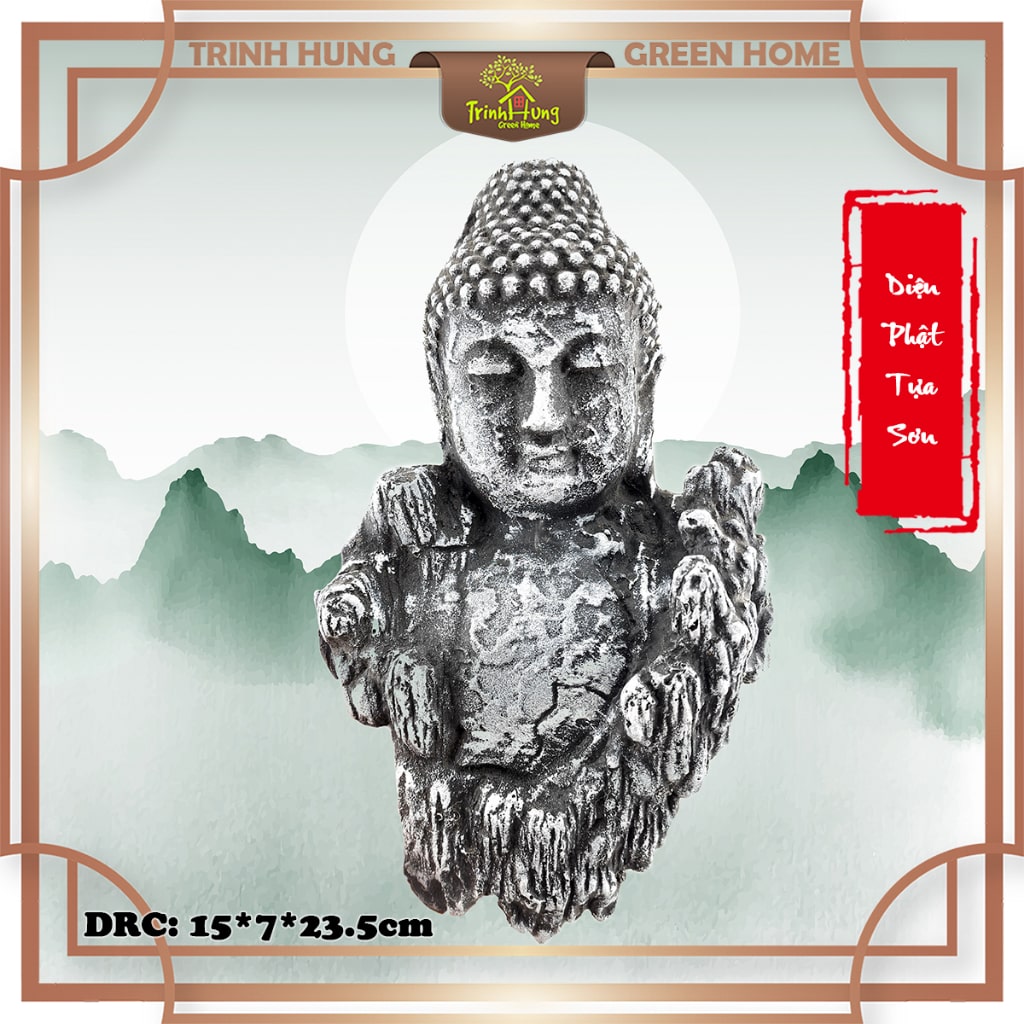 Tượng diện phật tựa sơn - trưng bày, trang trí tiểu cảnh, bán cạn, terrarium