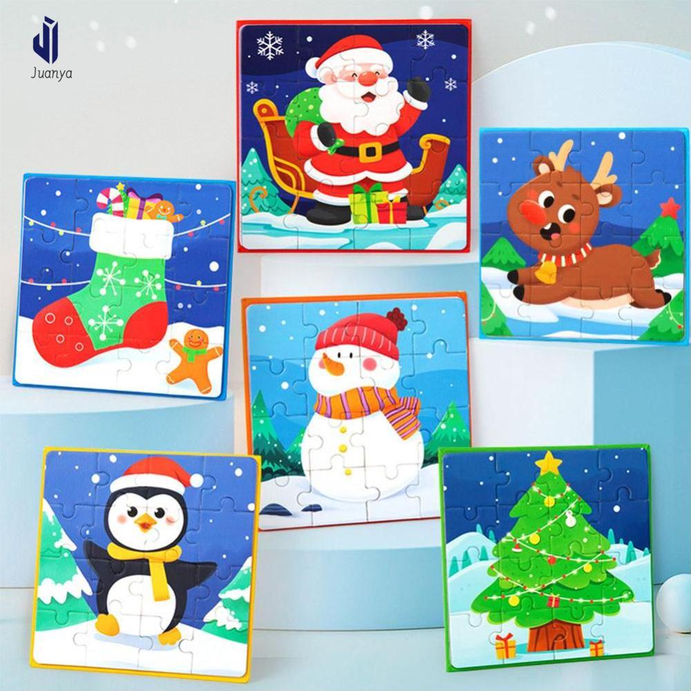 Juanya Giáng Sinh Bộ xếp hình nam châm Cho trò chơi trẻ em giáo dục sớm Đồ chơi giáo dục Santa Snowman Câu Đố Cho Trẻ Em Xmas quà giáng sinh Quà Tặng Túi Phụ