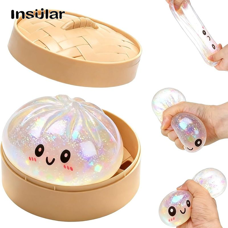 Insular Cute Galaxy Baozi Squishy Toy in Steamer Basket - Soft Stress Relief with Slow Rebound for Kids and Adults ราคา 56 บาท*ส่งฟรี