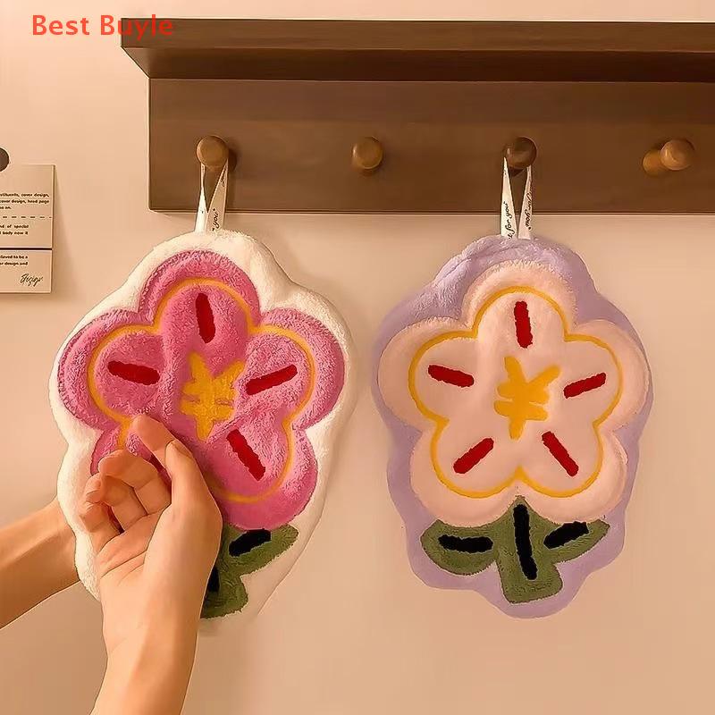 💖Best Buyle Mới treo tường dễ thương khăn tay nhà bếp phòng tắm khăn nhỏ phòng tắm thấm nước và không mùi nhanh chóng làm khô khăn tay trang trí nhà