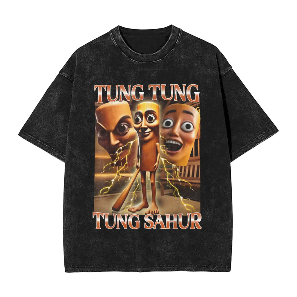 【IN STOCK】Italian Brainrot Meme Tung Sahur Tralalero Tralala T-Shirt for Men Funny Cotton Tee Shirt 