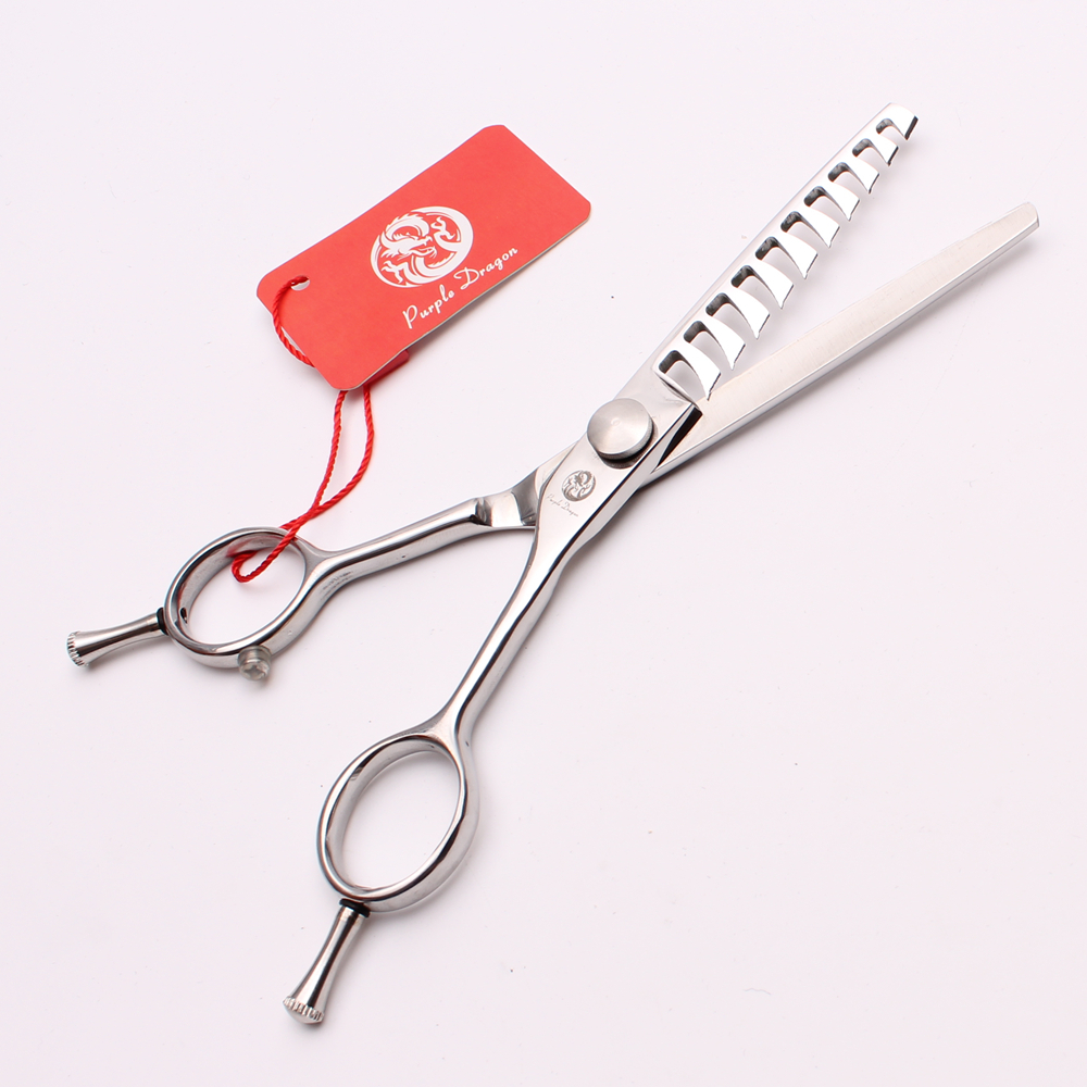【Fast and Reliable Shipping】 6 17.5cm Jp 440c Purple Dragon Human Hair Scissors Hairdressing Thinning Shears 10 Teeth 40% Thinning Rate Styling Tools Z2006