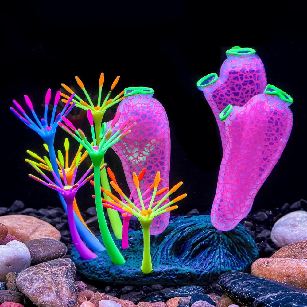 SQUAD Silicone Đồ trang trí san hô ngón tay cái Đầy màu sắc Mô phỏng Cây san hô Thực tế Cây giả Cảnh quan thủy sinh Bể cá - 2