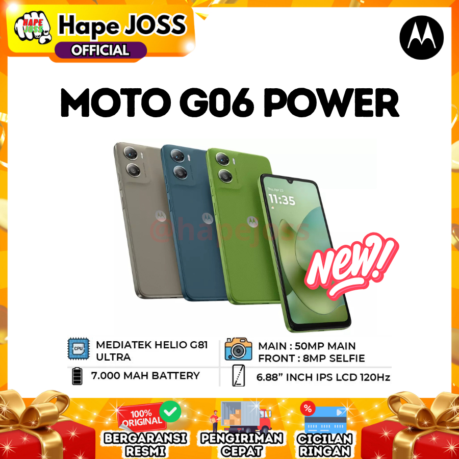 Motorola G06 Power 4/128GB Garansi Resmi Harga 1,599,000 rupiah*Gratis Ongkir