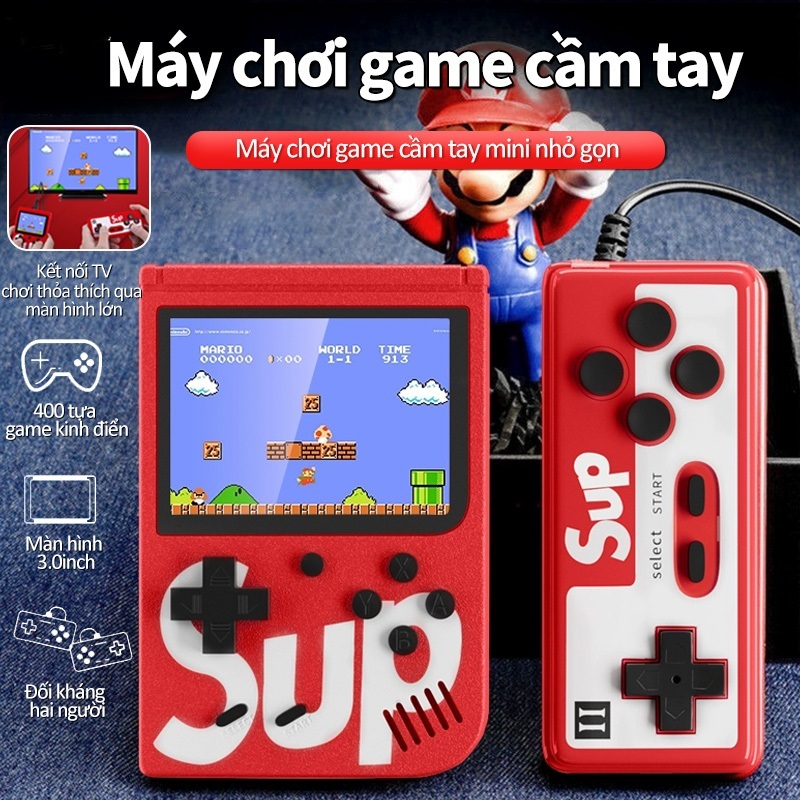 Máy chơi game sup 400. Kèm Tay Cầm Dành Cho 2 Người ,Màn hình rộng 3 inch  , kết nối với TV  ,nạρ năng lượng theo chu kỳ