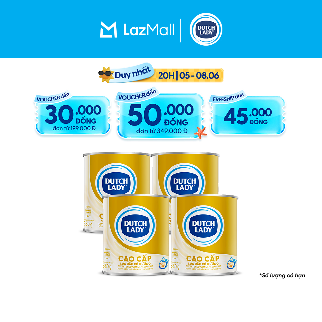 Combo 4 Lon Sữa Đặc Có Đường Dutch Lady Cao Cấp Lon 380g/lon