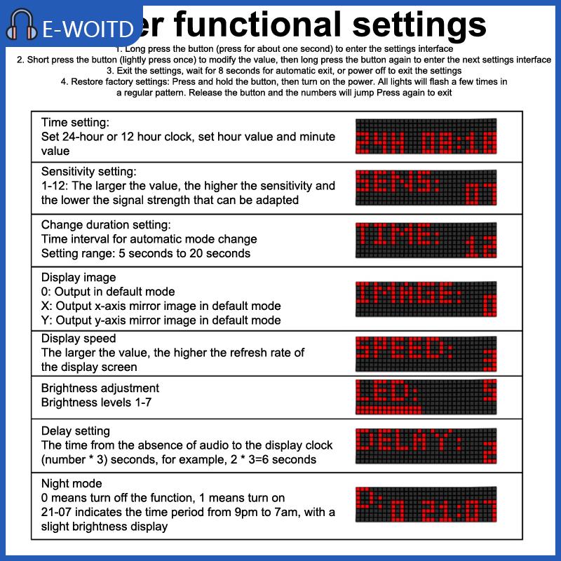 【E-WOITD】 ชุดไฟแอลอีดีสำหรับดนตรีชุดเครื่องดอทเมตริกชิ้นส่วน DIY ไฟเชื่อมรับจังหวะแบบอิเล็กทรอนิกส์ ราคา 150 บาท*ส่งฟรี