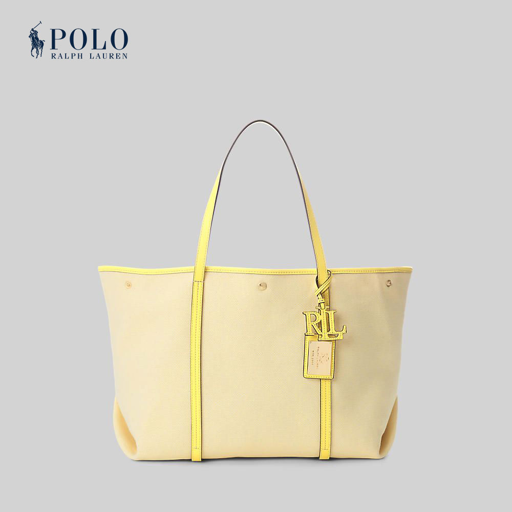 Polo Ralph Lauren Women Tote Bag-Canvas & Leather Large Emerie Tote WALRBAG0G620243 700 Yellow ราคา 16,900 บาท*ส่งฟรี