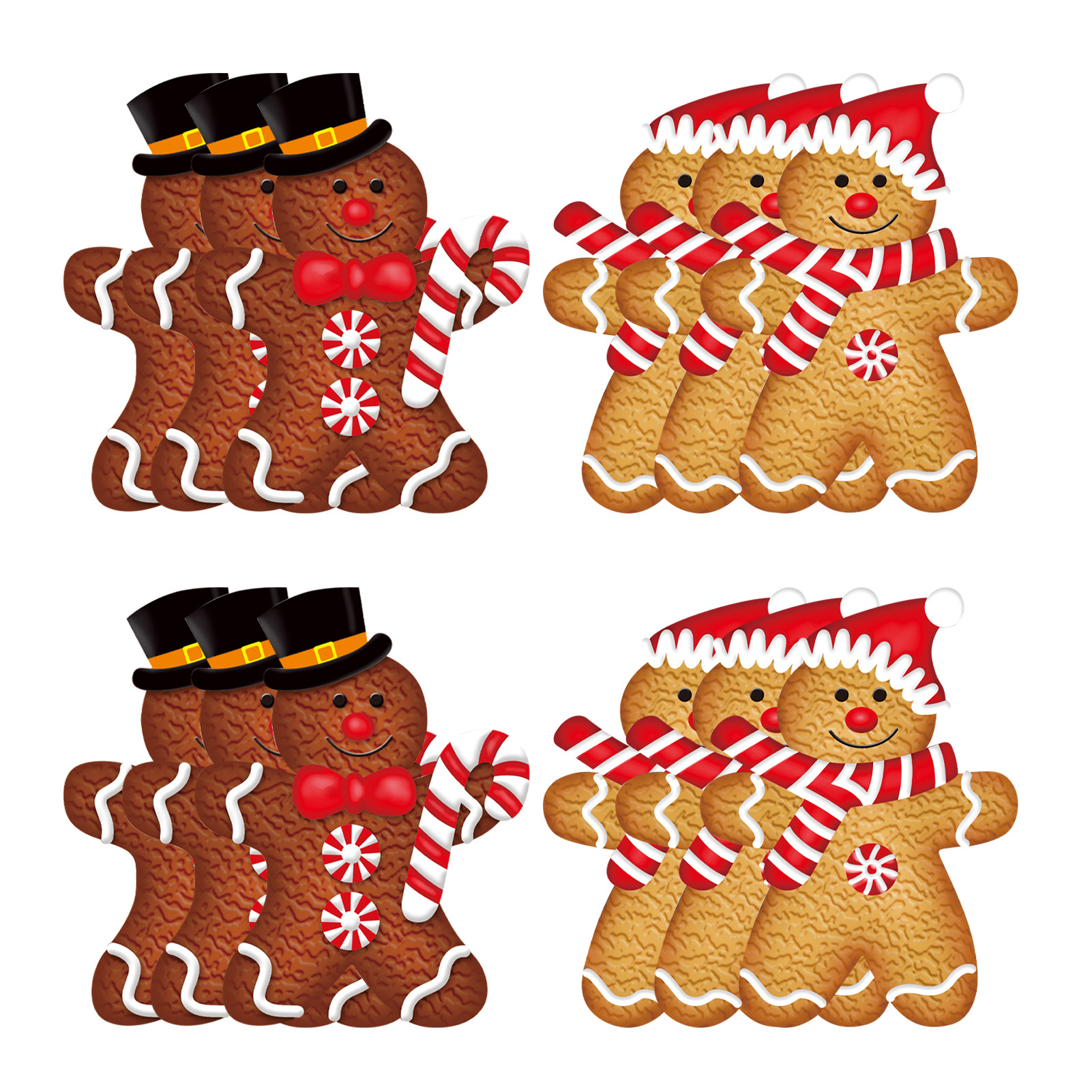 microgood 12Pcs Christmas Cookie Man Decoration Reusable Holiday Decor