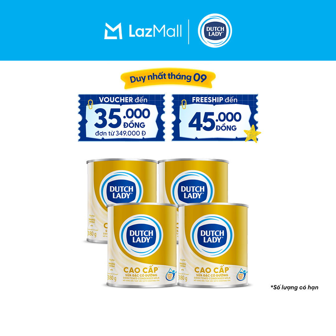 Combo 4 Lon Sữa Đặc Có Đường Dutch Lady Cao Cấp Lon 380g/lon