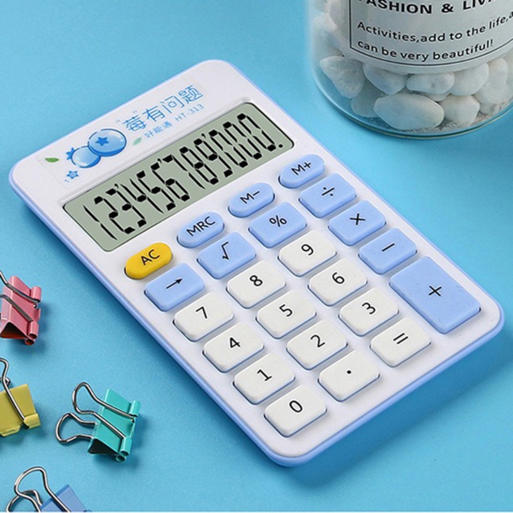 YOLK Độ nhạy cao Máy tính Mini tối giản 12 chữ số Màn hình LCD lớn Máy tính học sinh Đơn giản Di động Máy tính điện tử Nhà - 4