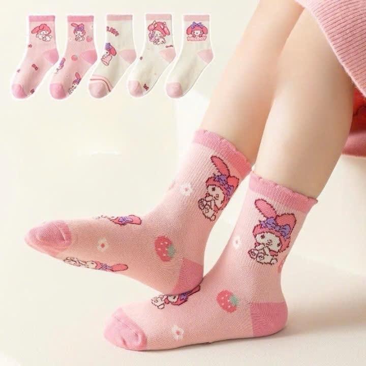 [Hàng lᴏại 1] Sét 10 Đôi Tất MELODY Cho Bé Chất Liệu Cotton Mềm Mại Hoạ Tiết Dễ Thương Kem