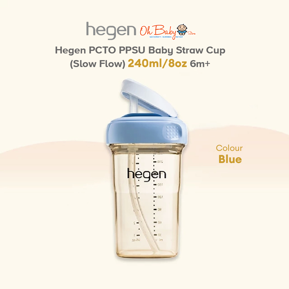 Hegen PCTO PPSU Baby Straw Cup (Slow Flow) 240ml/8oz 6m+