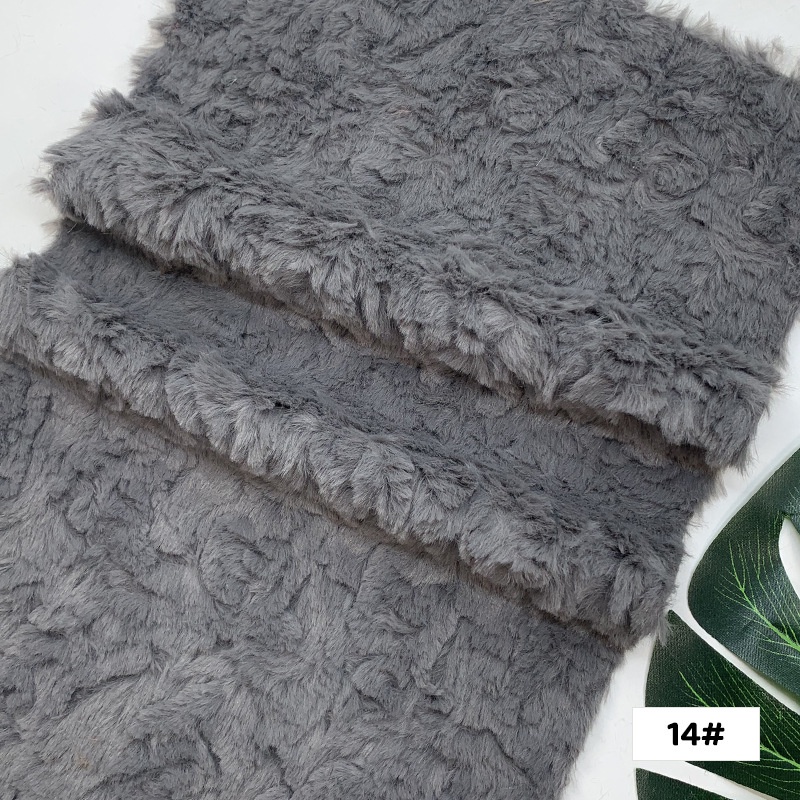 1PC 25x45cm áo khoác may vật liệu dập nổi sợi siêu mịn vải polyester nhân tạo lông thỏ len vải quần 
