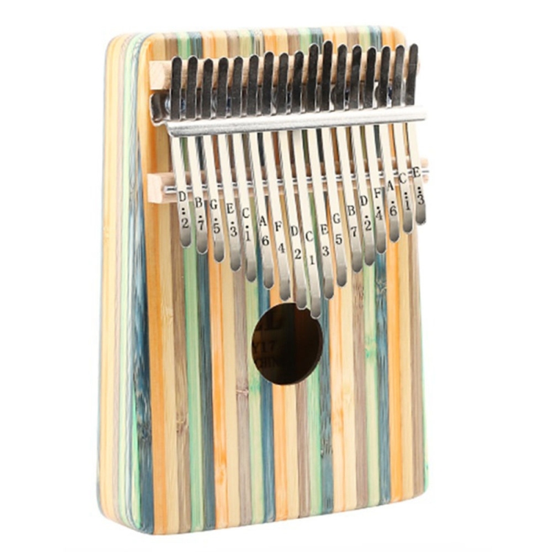 Thumb Piano,17 Keys Kalimba Thumb Piano Kit Portable Green Bamboo Finger Thumb Piano Musical Instrument Accessories