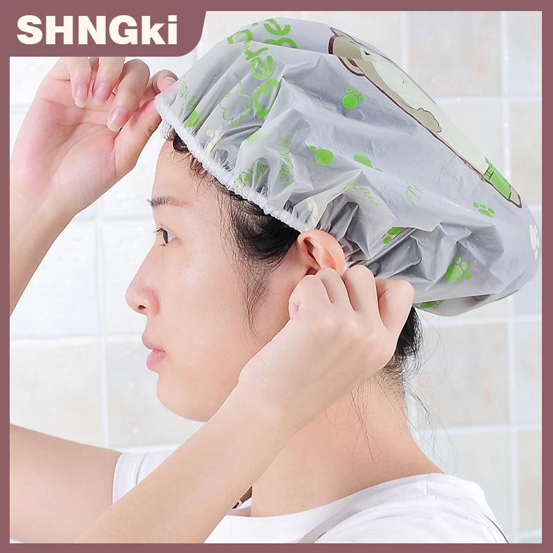 SHNGki 1pcs dễ thương phim hoạt hình mũ tắm dày không thấm nước và dầu fume cap tắm cap phụ kiện phòng tắm Spa tóc Salon Nguồn cung cấp