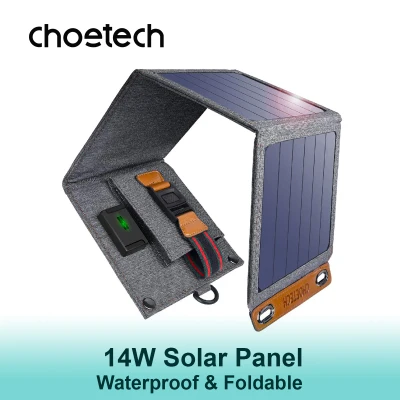 CHOETECH 14W Solar Panel Phone Charger Waterproof Foldable Camping Solar Charger