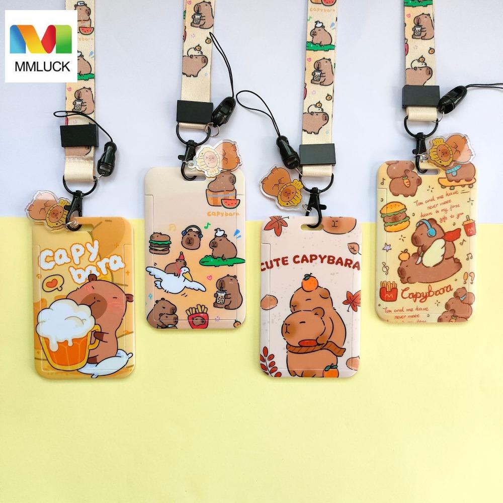 MMLUCK ABS Ví đựng thẻ capybara Động vật Nhựa Hộp đựng thẻ hoạt hình 10 kiểu Không thấm nước Bọc thẻ xe buýt Bé gái