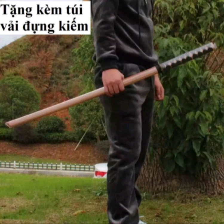 (Tặng kèm túi vải) Dụng cụ tập luyện thể lực kiếm gỗ dài 1m cứng chắc bokken tập võ