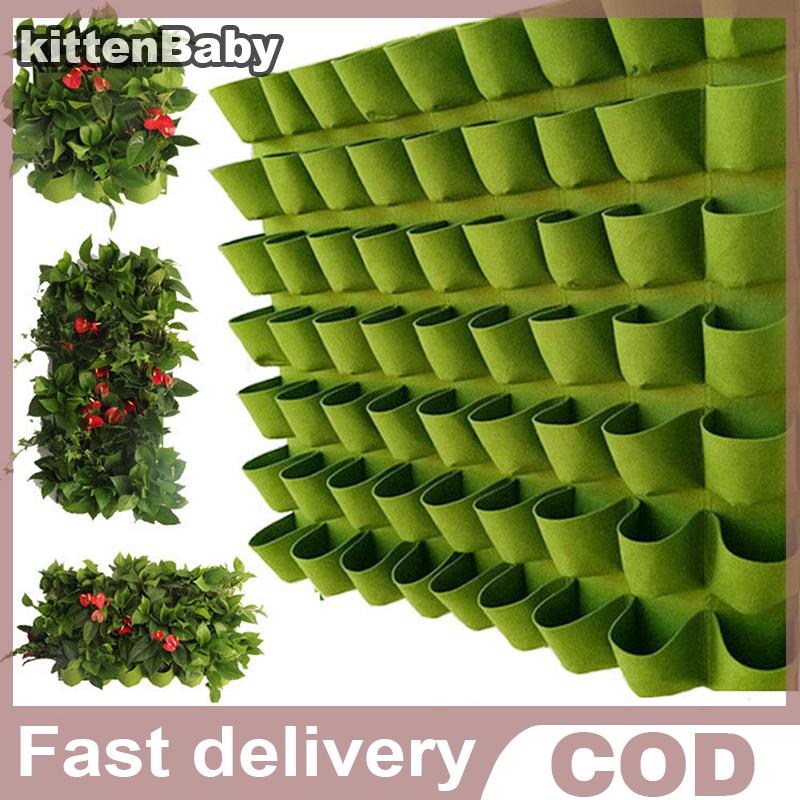 kittenBaby กระถางปลูกต้นไม้แนวตั้งสีเขียวกระถางต้นไม้แขวนผนัง ราคา 49 บาท*ส่งฟรี