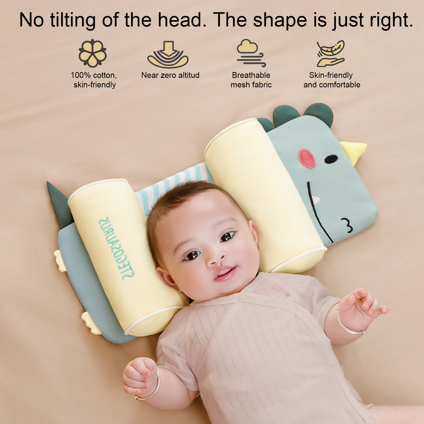 Baby Anti-roll Pillow Newborn Cervical Spine Corrector Soft and Safe Newborn Baby Head Shaping Pillow for Better Sleep Breathable Infant Headrest Pillow for Giá 332,227 Đồng*Miễn phí vận chuyển