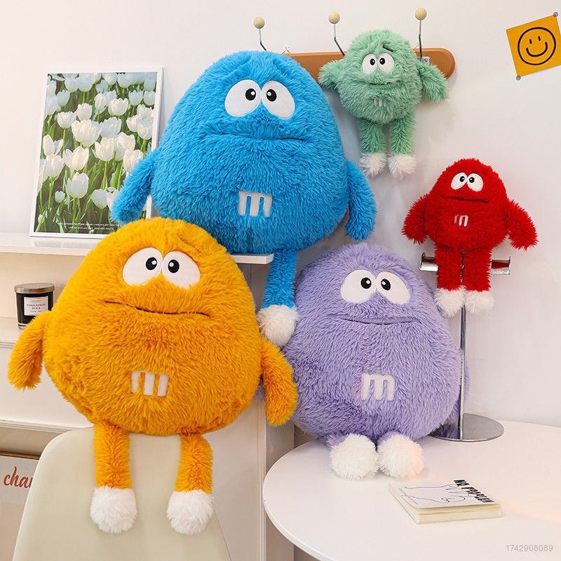 AM Eula M&Ms Throw Pillow Plush Sofa Cushion Rainbow Stuffed Doll Home Decor Gift For Kid MA