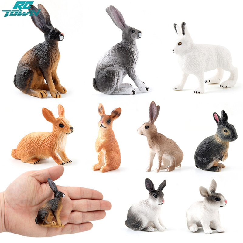 Simulation Animal Model Figurine Cute Standing Squatting Rabbit Action