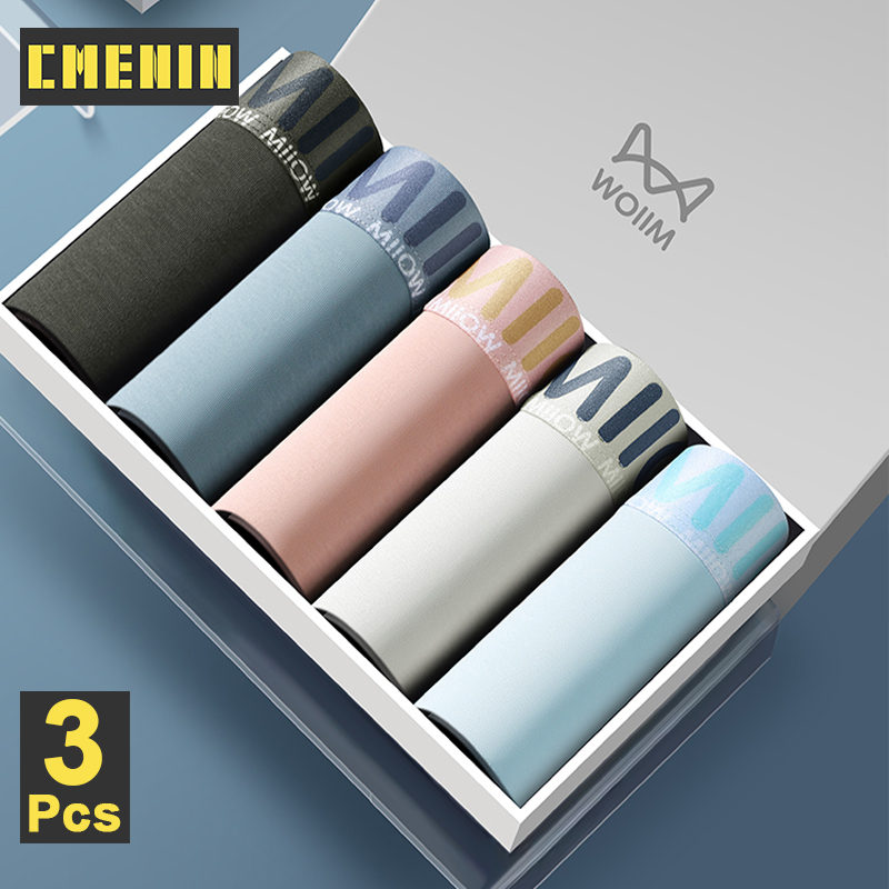 CMENIN MiiOW 3Pcs Cotton Men's Panties Bxoers Shorts Low Waist Trunks Sexy Man Underpants Soft Boxer Underwear For Men M1868 ราคา 342 บาท*ส่งฟรี