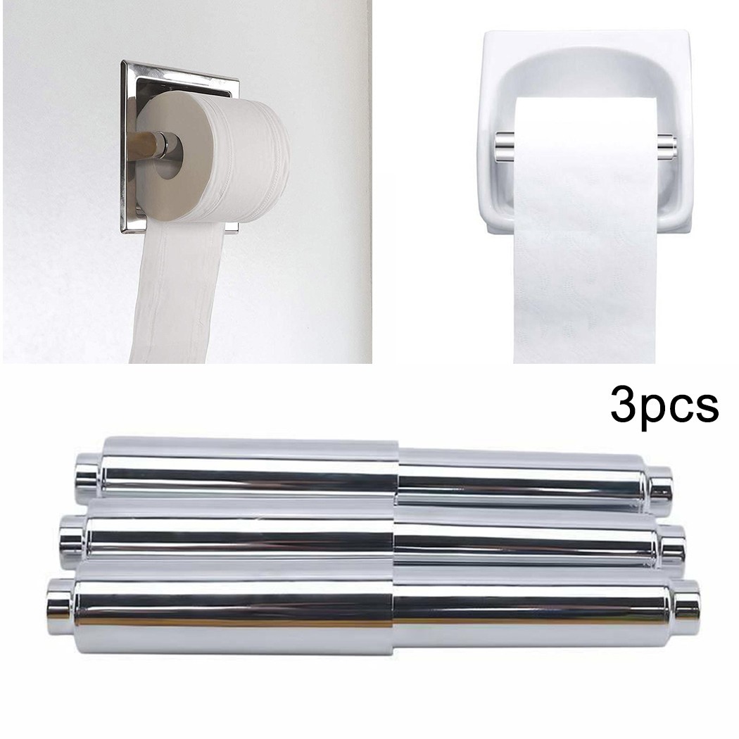 3pcs Toilet Paper Holder Roller Replacement Rod Plastic Spring-White  Replacement Toilet Paper Holder Roller Shaft Insert 