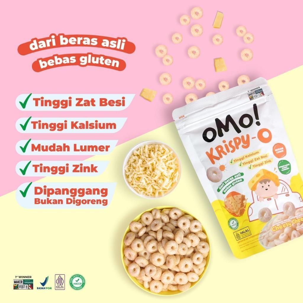 OMO! Krispy - O 15g Cemilan Snack MPASI Anak Bayi Sehat Gluten Free Puff No Pengawet Krispyo