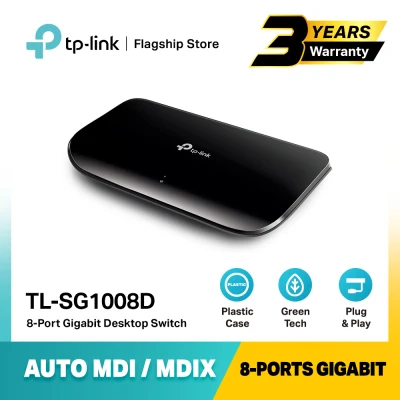 TP-LINK TL-SG1008D 8 Port Gigabit Network Switch (Plug & Play, Plastic Case)