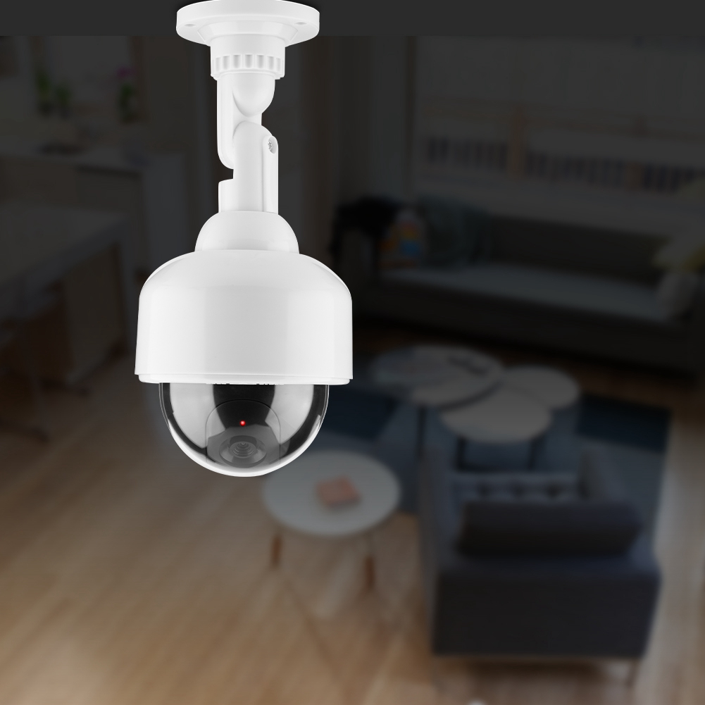Camera an ninh giả pin AA Camera vòm 360 ° xoay hai chế độ sạc đèn flash LED không thấm nước cho ngoài trời trong nhà