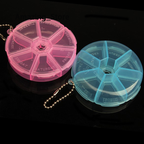 Amazing_Store [New Product] 7 convenient and transparent circular medicine boxes ราคา 9 บาท*ส่งฟรี