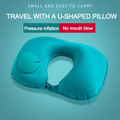 Inflatable Travel Neck Pillow with Automatic Air Nozzles