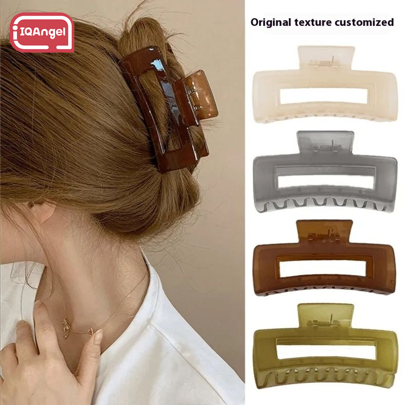 IQANGEL Barrettes Square Barrettes Acrylic Jaw Clip Fashion Hairstyle Essential Hair Accessories ราคา 39 บาท*ส่งฟรี