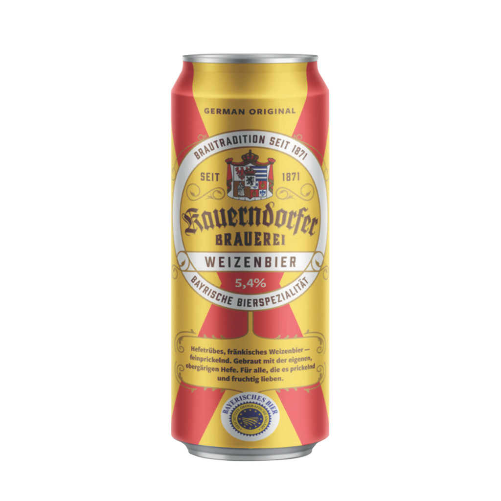 Bia Kauerndorfer Weizenbier 5.4% - nhập khẩu Đức - 1 thùng 24 lon 500ml