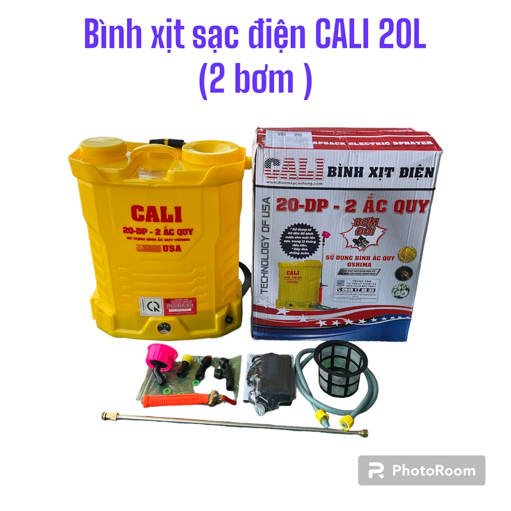 Bình xịt điện cali 20 dp vàng